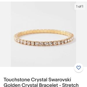 Touchstone Crystal Stretch Gold Bracelet